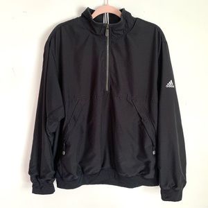 Vintage 2001 Adidas Black & White Pullover Track Jacket w/ 1/4 Zip